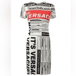 Versace Newspaper Print Mini Dress